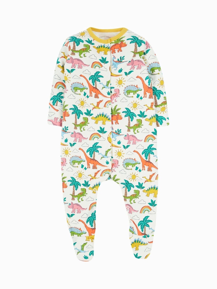 Frugi White Dinosaur Sleepsuit - Baby Clothing - Image 3 of 6