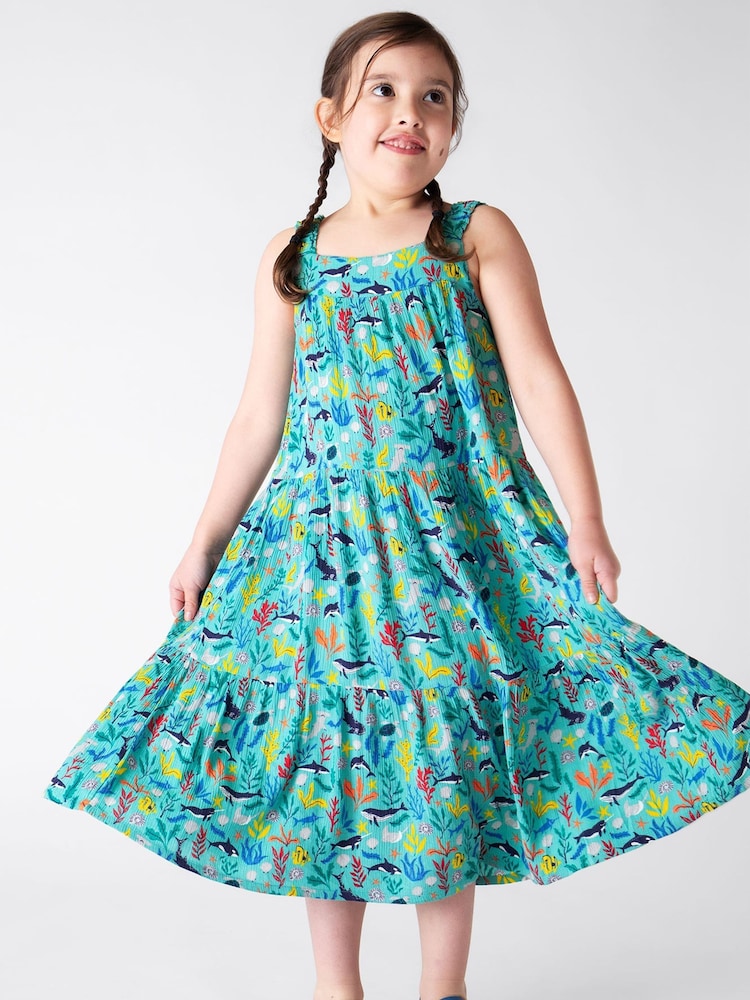 Frugi Womens Blue Alani Midi Dress - Image 1 of 5 Frugi Womens Blue Alani Midi Dress - Image 1 of 5
