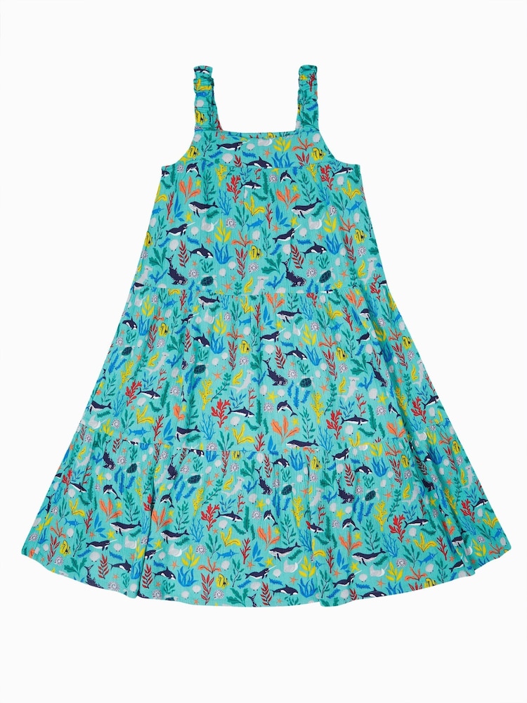 Frugi Womens Blue Alani Midi Dress - Image 2 of 5 Frugi Womens Blue Alani Midi Dress - Image 2 of 5