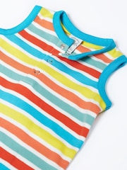 Frugi Blue Rainbow Dune 100% Organic Cotton Romper - Imagen 2 de 4