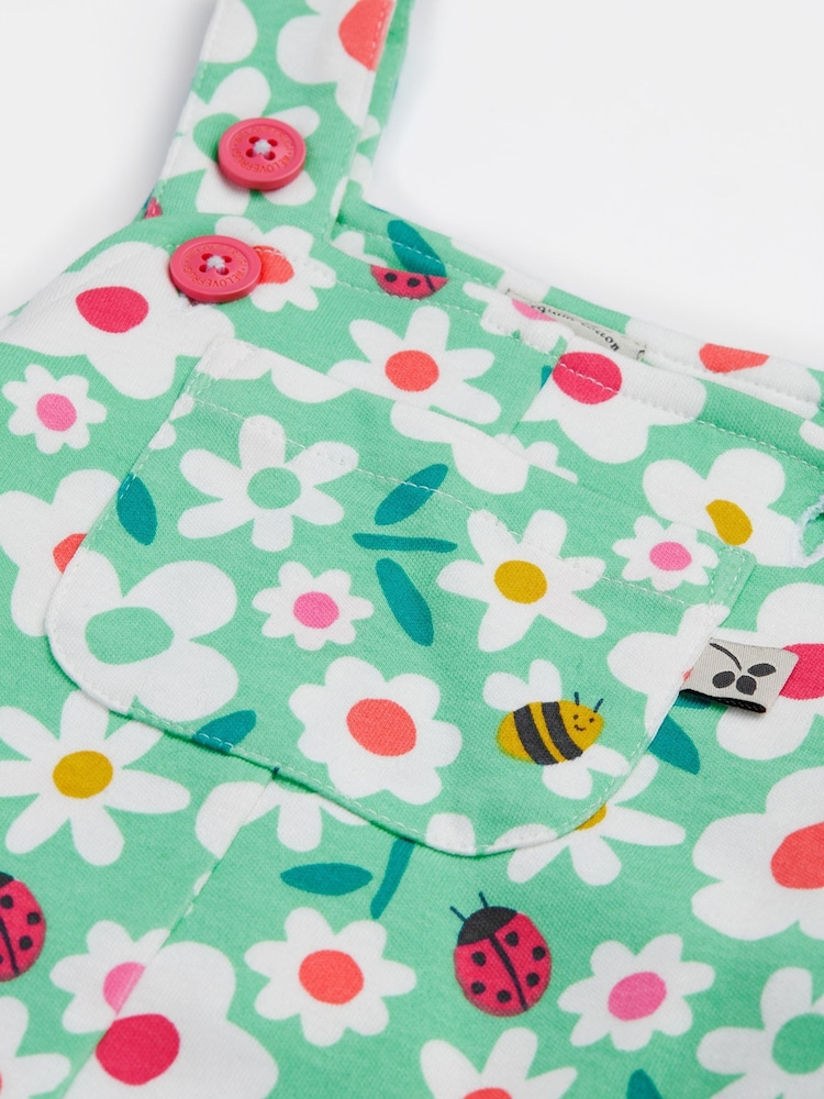 Verde - Frugi Blue Dinosaur Parsnip Dungarees - Imagen 2 de 4