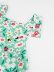 Verde - Frugi Blue Dinosaur Parsnip Dungarees - Imagen 3 de 4