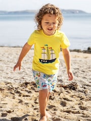 Frugi Blue Avery Appliqué 100% Organic Cotton T-Shirt - Image 1 of 5