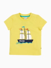 Frugi Blue Avery Appliqué 100% Organic Cotton T-Shirt - Image 2 of 5