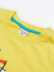 Frugi Blue Avery Appliqué 100% Organic Cotton T-Shirt - Image 5 of 5