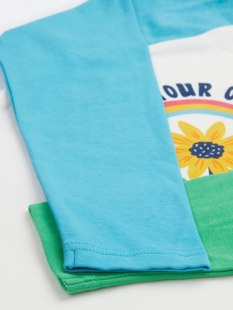 Frugi White Tamar Raglan 100% Organic Cotton Non Appliqué Top - Image 2 of 4