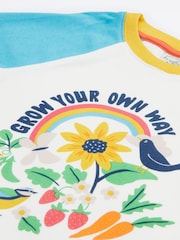 Frugi White Tamar Raglan 100% Organic Cotton Non Appliqué Top - Image 3 of 4