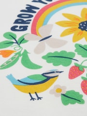 Frugi White Tamar Raglan 100% Organic Cotton Non Appliqué Top - Image 4 of 4