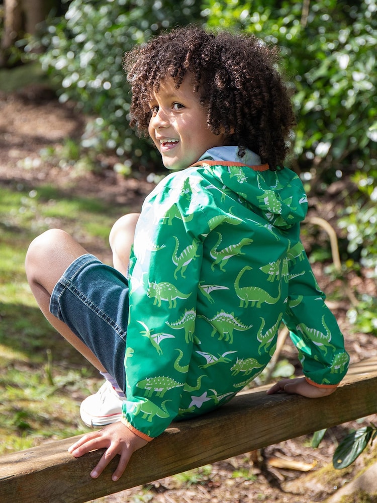Frugi Green Dinosaur Waterproof Jacket - Image 5 of 5 Frugi Green Dinosaur Waterproof Jacket - Image 5 of 5