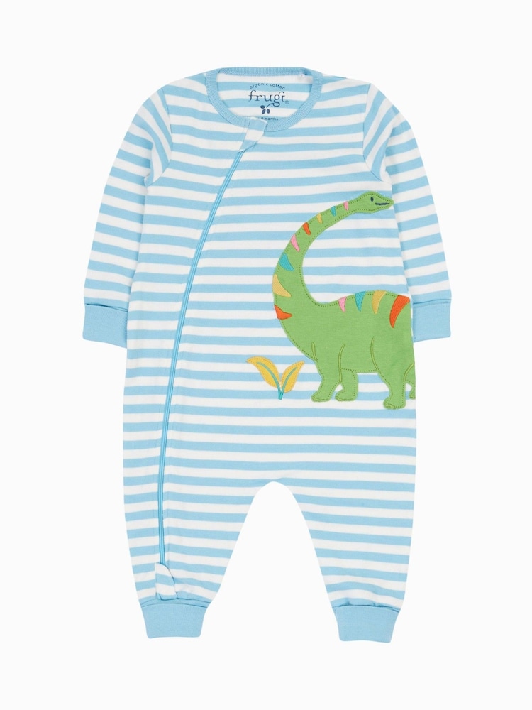 Frugi Blue Zelah Kimono Zip Romper - Image 1 of 5 Frugi Blue Zelah Kimono Zip Romper - Image 1 of 5