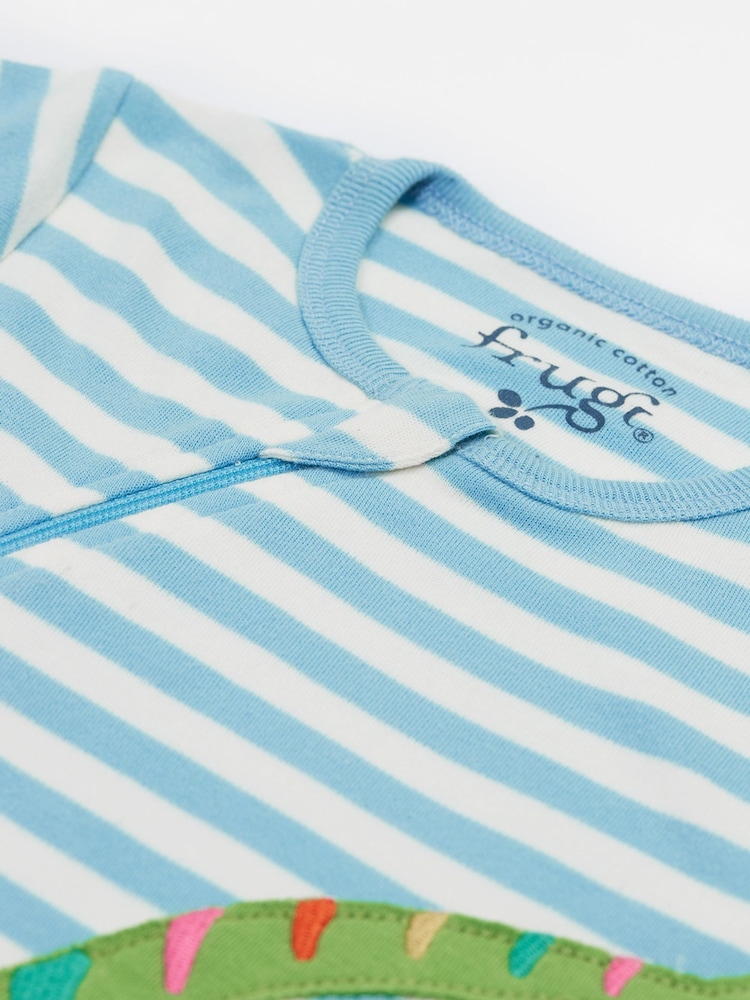 Frugi Blue Zelah Kimono Zip Romper - Imagen 2 de 5