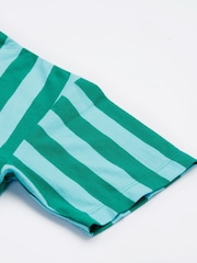 Frugi Blue Relaxed Striped Non Appliqué 100% Organic Cotton T-Shirt - Image 3 of 5