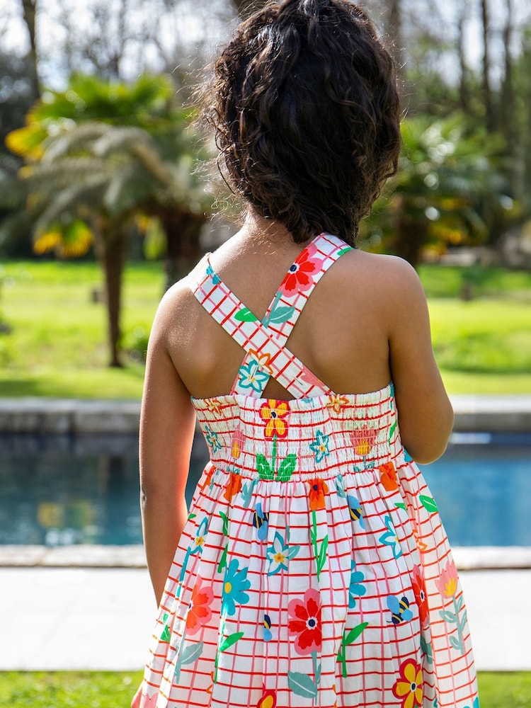Frugi Rainbow Floral Summer Dress - Image 2 of 8 Frugi Rainbow Floral Summer Dress - Image 2 of 8
