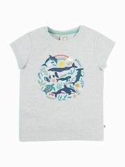 Frugi Grey Alice Appliqué 100% Organic Cotton T-Shirt - Imagen 1 de 4