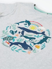 Frugi Grey Alice Appliqué 100% Organic Cotton T-Shirt - Imagen 2 de 4