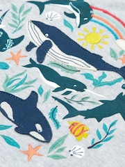 Frugi Grey Alice Appliqué 100% Organic Cotton T-Shirt - Imagen 3 de 4