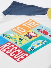 Frugi White Reid Raglan 100% Organic Cotton T-Shirt - Image 3 of 5