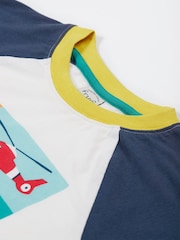 Frugi White Reid Raglan 100% Organic Cotton T-Shirt - Image 5 of 5