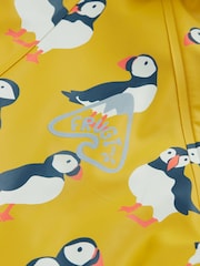 Frugi Yellow Puddle Buster Printed Rain Coat - Image 5 of 7