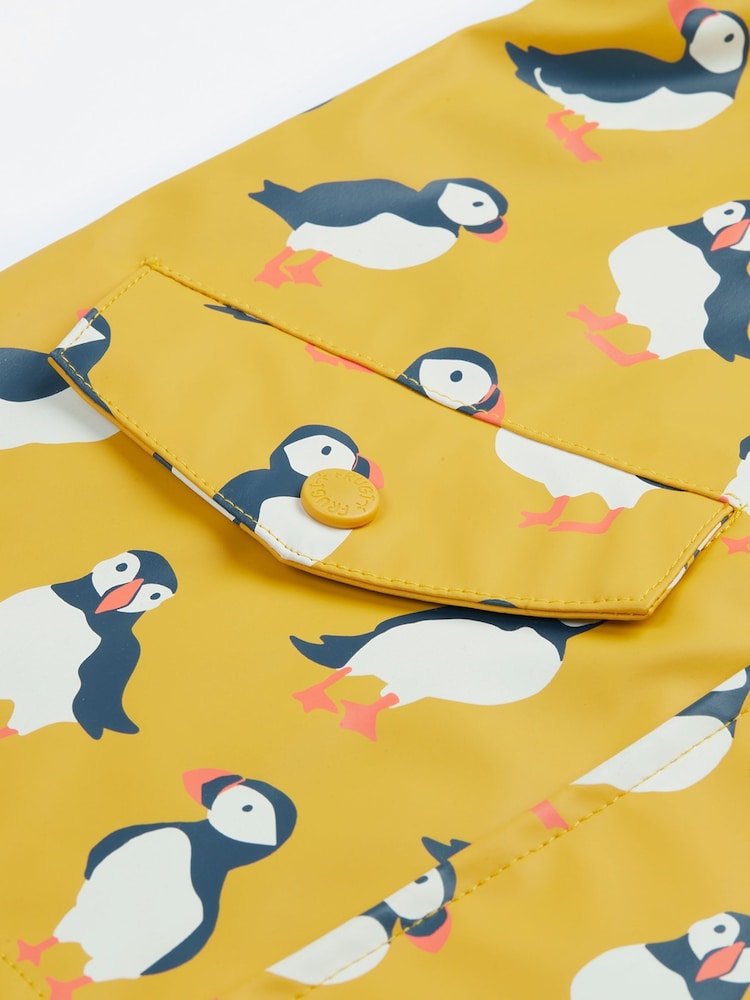 Frugi Yellow Puddle Buster Printed Rain Coat - Image 6 of 7
