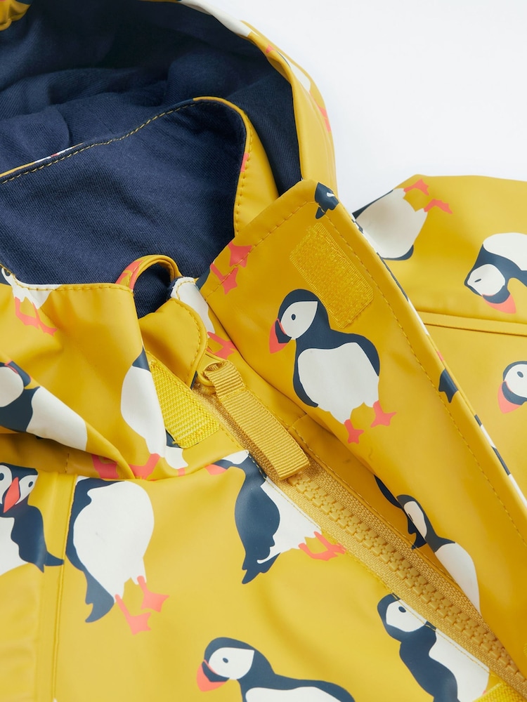 Frugi Yellow Puddle Buster Printed Rain Coat - Image 7 of 7 Frugi Yellow Puddle Buster Printed Rain Coat - Image 7 of 7