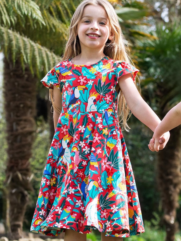Frugi Girls Pink Morwenna Skater Dress - Image 2 of 5