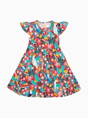 Frugi Girls Pink Morwenna Skater Dress - Image 3 of 5