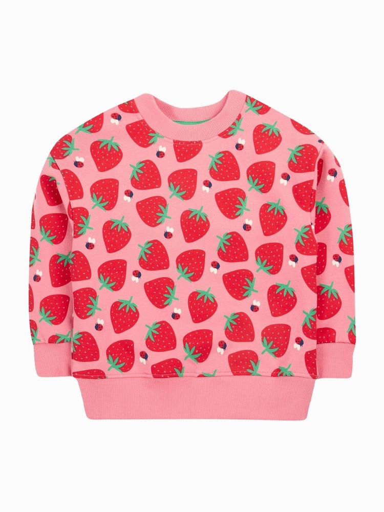 Frugi Pink Strawberry Print Sweatshirt - Casual Wear - Image 2 of 5