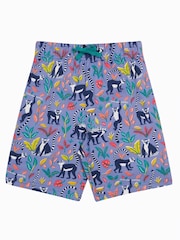 Frugi Purple Palmer Printed 100% Organic Cotton Shorts - Image 1 of 4