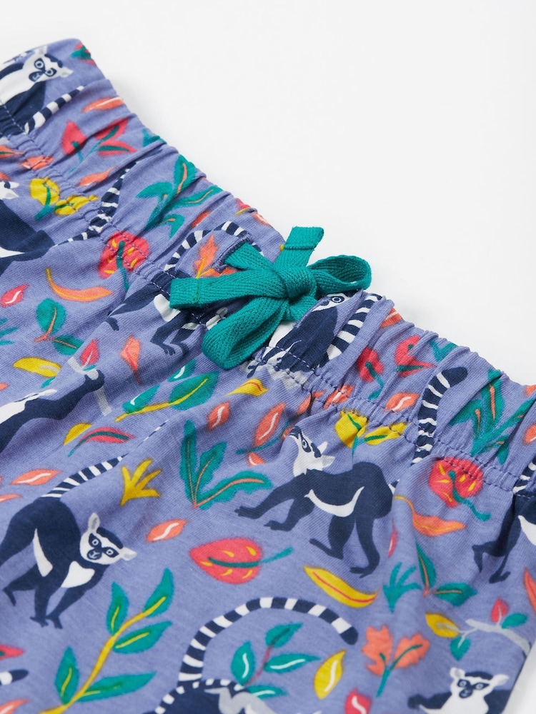 Frugi Purple Palmer Printed 100% Organic Cotton Shorts - Image 2 of 4