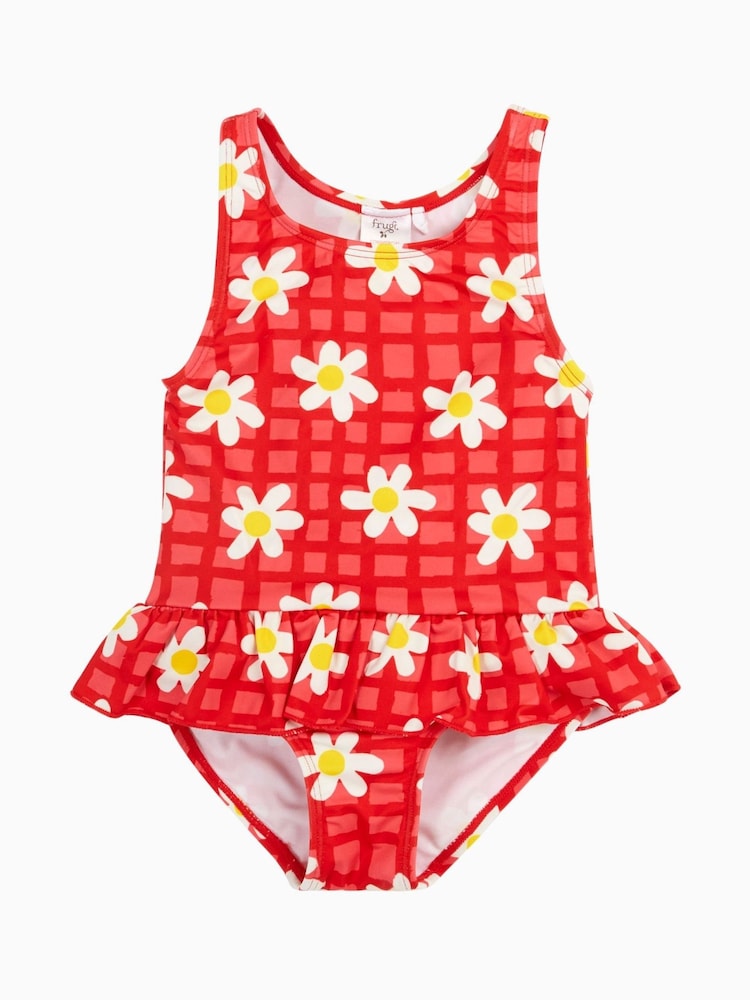 Frugi Kids Blue Little Coral Swimsuit Swimwear - Image 1 of 3