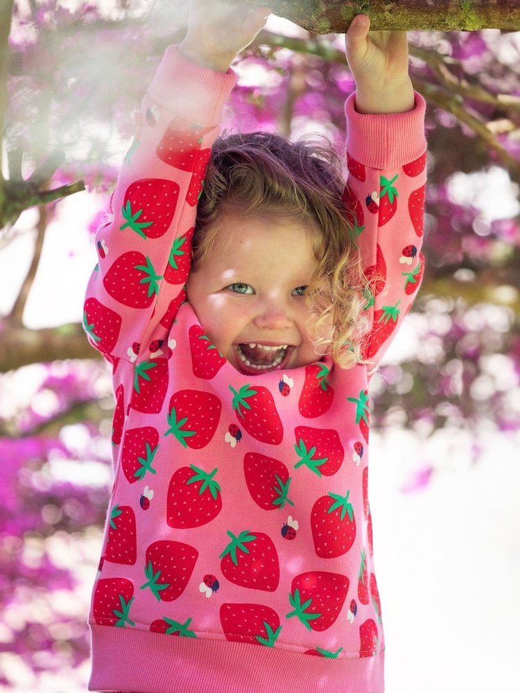 Frugi Pink Strawberry Printed Sweatshirt - Image 1 of 5