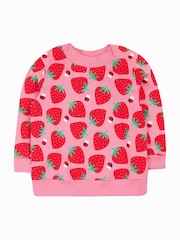 Frugi Pink Strawberry Printed Sweatshirt - Image 2 of 5