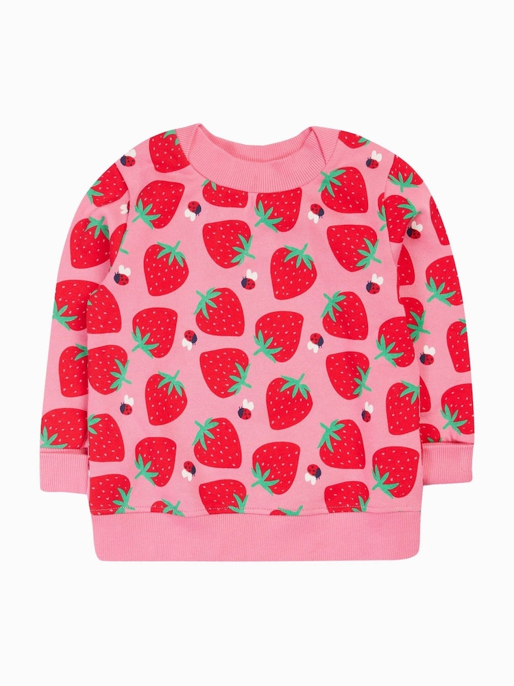 Frugi Pink Strawberry Printed Sweatshirt - Image 2 of 5