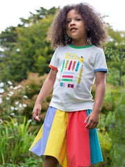 Frugi Blue Rainbow Jersey 100% Organic Cotton Skirt - Image 1 of 4