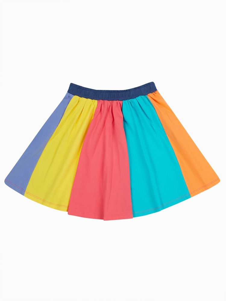Frugi Blue Rainbow Jersey 100% Organic Cotton Skirt - Image 2 of 4