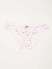 FatFace Ivory Festive Classic Knickers - Image 1 of 2