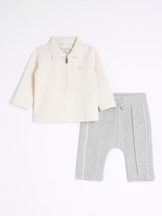 River Island White Baby Boys Smart Polo Set - Image 1 of 5