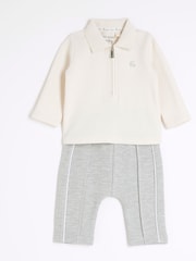 River Island White Baby Boys Smart Polo Set - Image 3 of 5