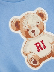 River Island Blue Baby Boys Blue Bear Sweat Set - Image 5 of 5
