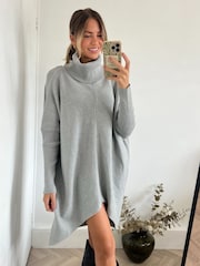 Style Cheat Grey Longer Length Hope Jumper Dress - Image 1 of 4