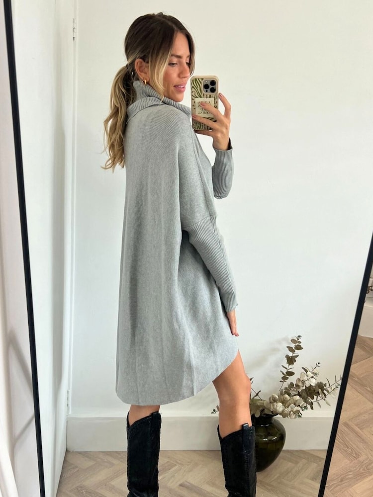 Style Cheat Grey Longer Length Hope Jumper Dress - Image 2 of 4