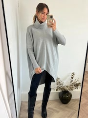 Style Cheat Grey Longer Length Hope Jumper Dress - Image 3 of 4