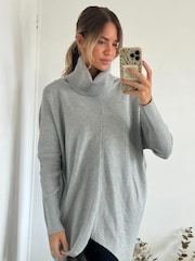 Style Cheat Grey Longer Length Hope Jumper Dress - Image 4 of 4