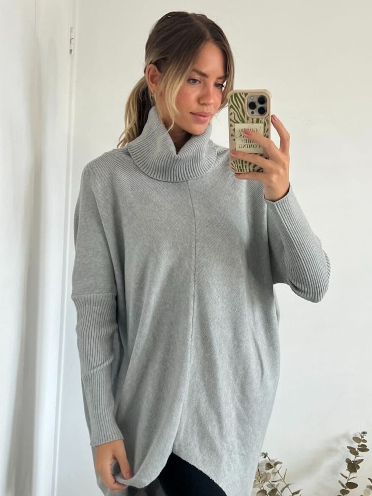 Style Cheat Grey Longer Length Hope Jumper Dress - Image 4 of 4