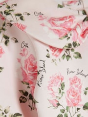 River Island Pink Baby Girls Rose Print Sweat Top & Joggers Set - Image 4 of 5