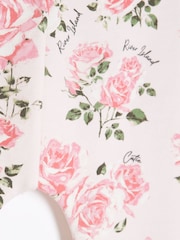 River Island Pink Baby Girls Rose Print Sweat Top & Joggers Set - Image 5 of 5