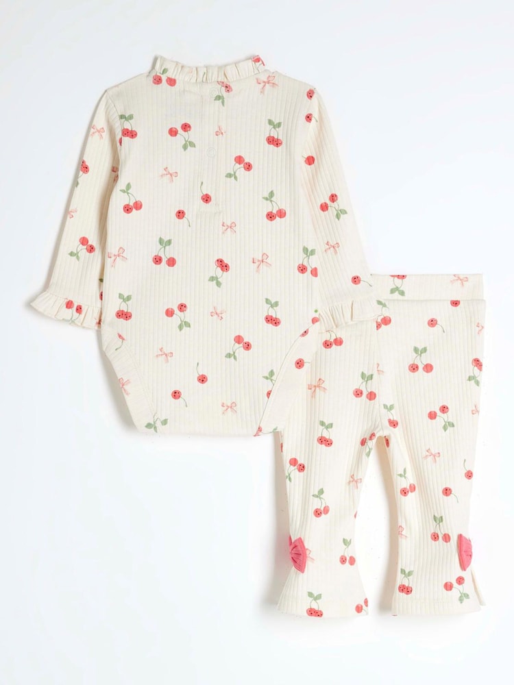 River Island Cream Baby Girls Kickflare Set - Image 2 of 4