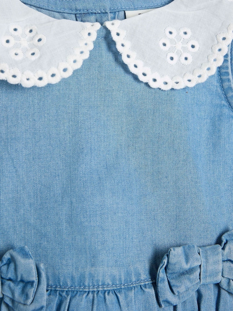 River Island Blue Baby Girls Chambray Collar Set - Image 4 of 5