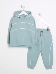 River Island Green Boys Piped Tracksuit - Image 1 of 5